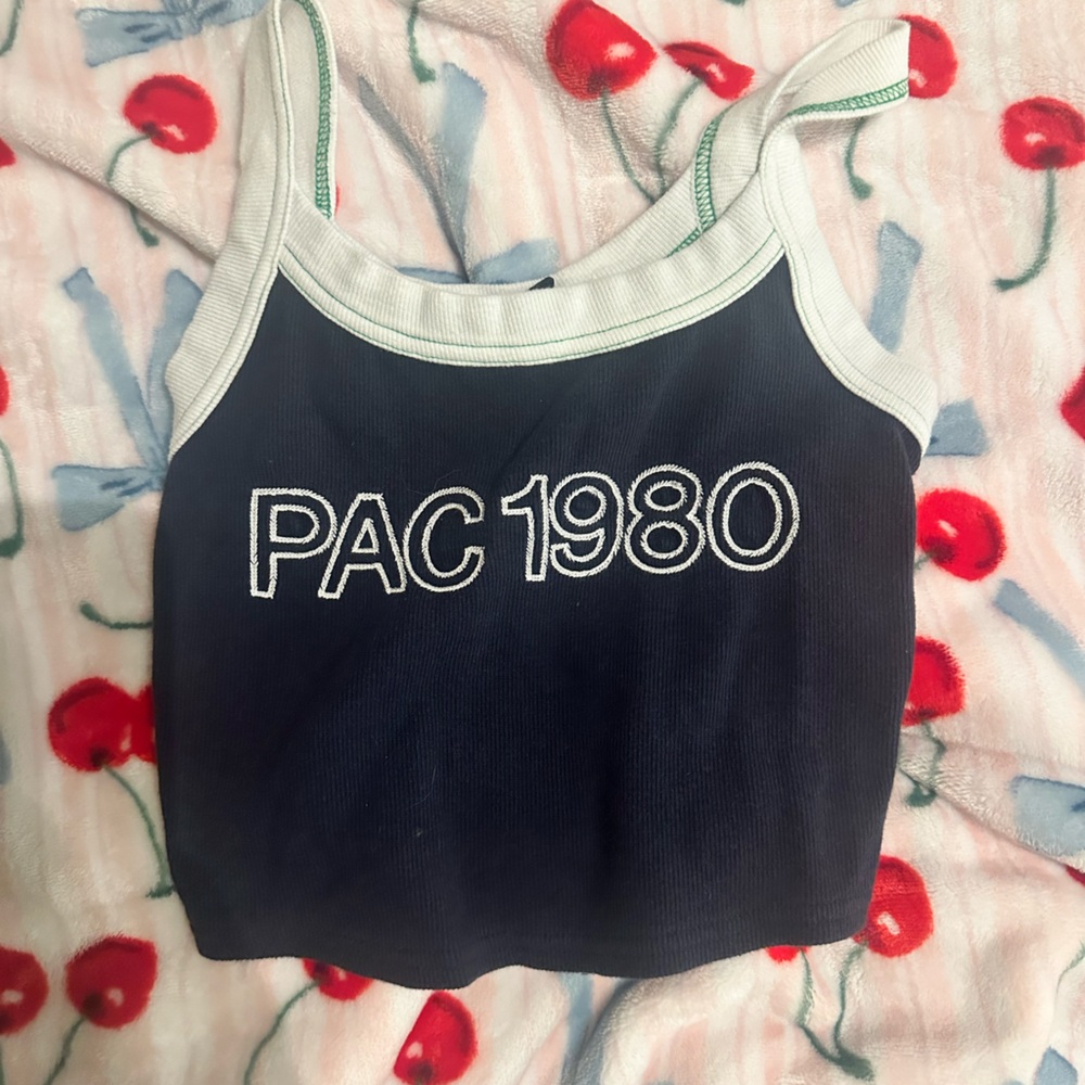 PacSun Navy and White Tank Top